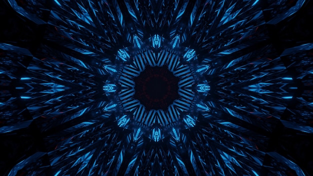 Fundo cósmico com luzes de laser neon azul