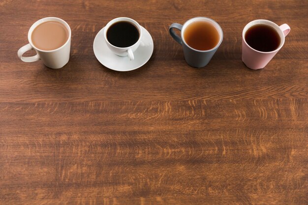Fundo de café e chá com espaço no fundo