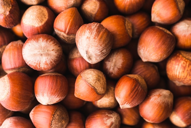 Fundo de castanhas maduras close-up