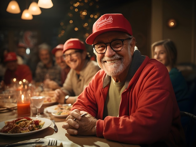 Fundo de celebração de festa de homens seniores