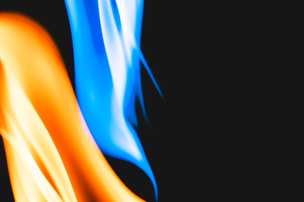 Fundo de chama azul em chamas, imagem realista de borda de fogo