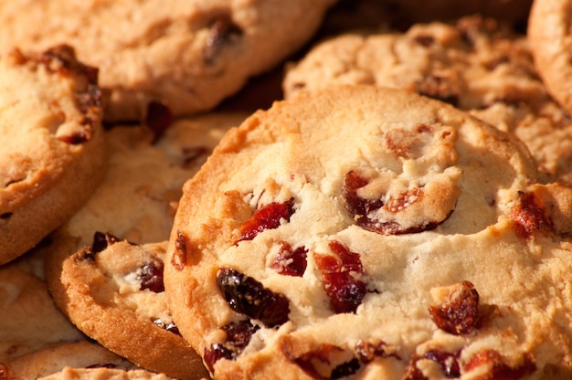 Fundo de cookies de bolachas de chocolate