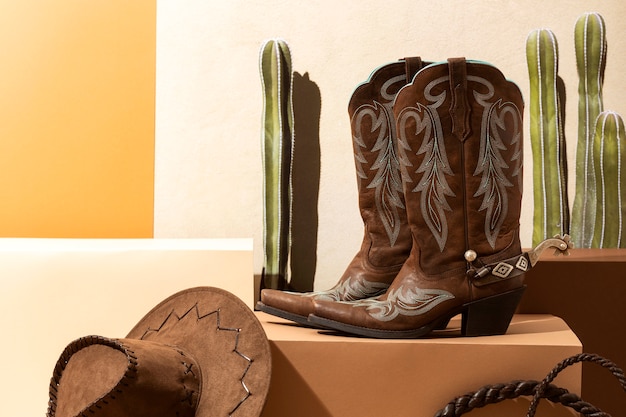 Fundo de cowboy com botas