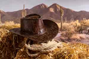 Foto grátis fundo de cowboy com chapéu