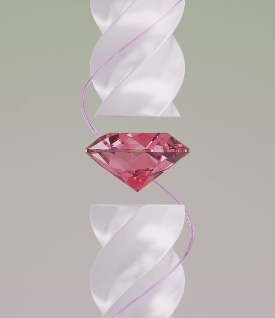 Fundo de diamante rosa com formas espirais