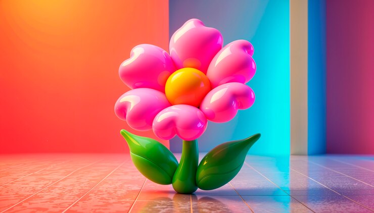 Foto grátis fundo de flores pastel inflável 3d