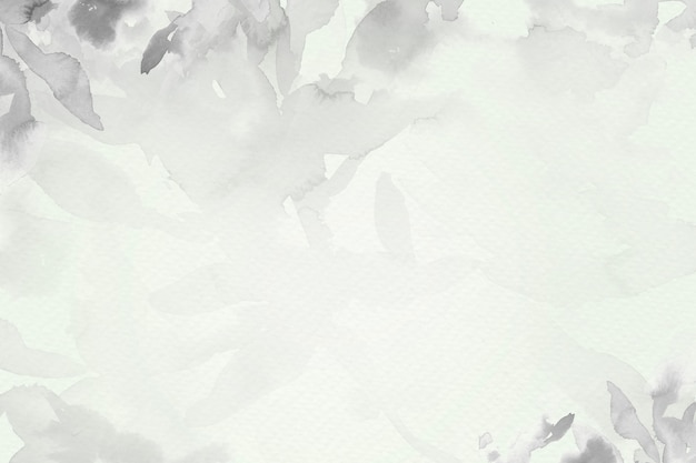Foto grátis fundo de folha em aquarela em tons de cinza bela ilustração floral