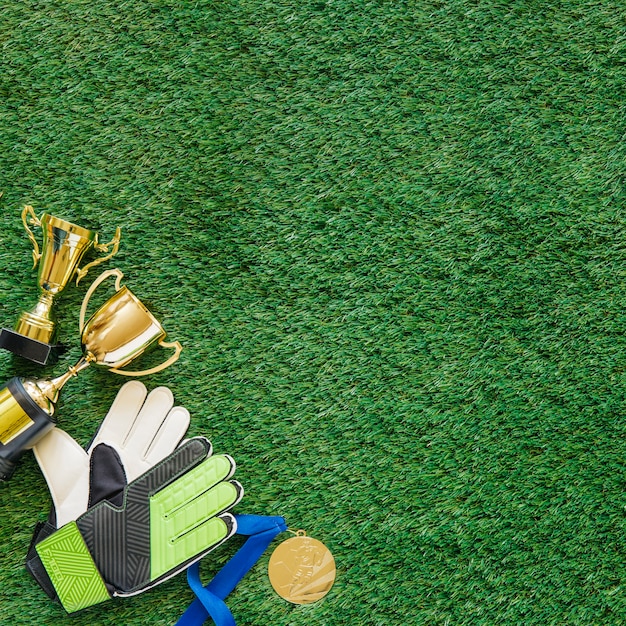 Fundo de futebol na grama com copyspace