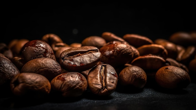 Foto grátis fundo de grãos de café torrado generativo ai