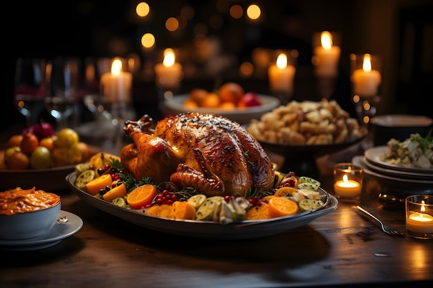 Foto grátis fundo de jantar de ação de graças no campo