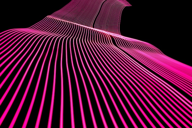 Foto grátis fundo de linha de néon brilhante projetado. fundo moderno no estilo de linhas. abstrato, efeito criativo, textura com iluminação