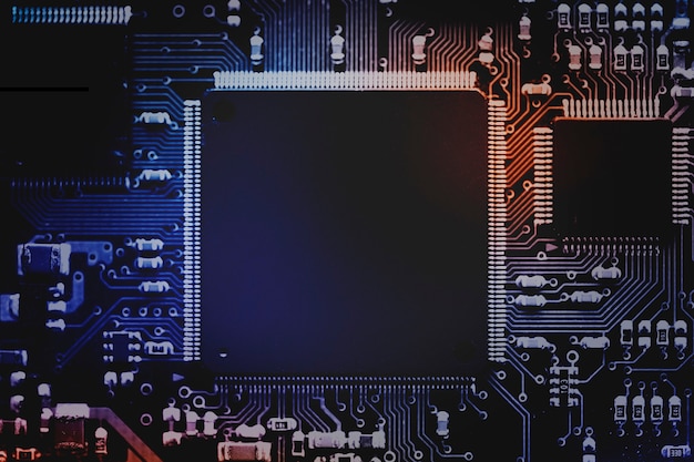 Foto grátis fundo de microchip inteligente em tecnologia de close up da placa-mãe