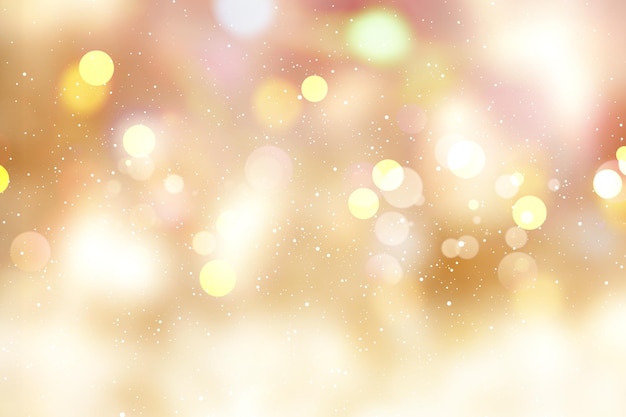 Fundo de natal com design de luzes douradas bokeh