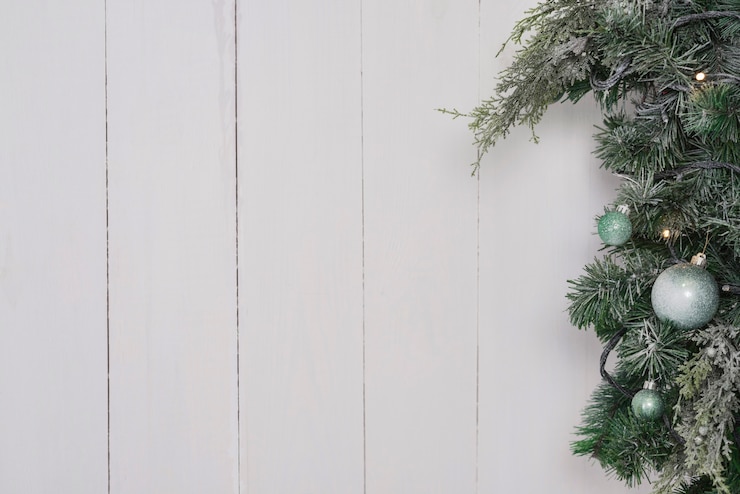 Foto grátis fundo de natal com filiais de abeto