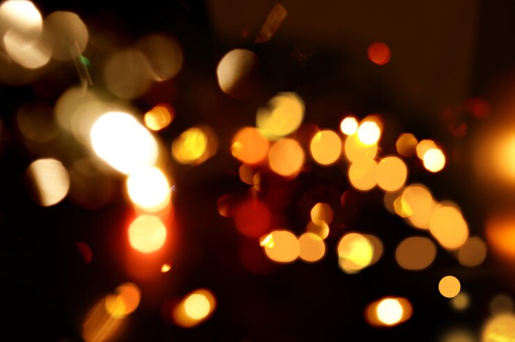 Foto grátis fundo de natal com luzes de bokeh