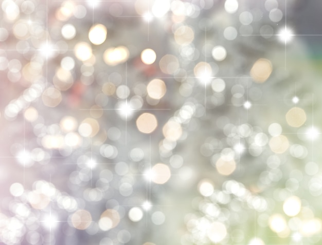 Fundo de Natal com luzes e estrelas bokeh