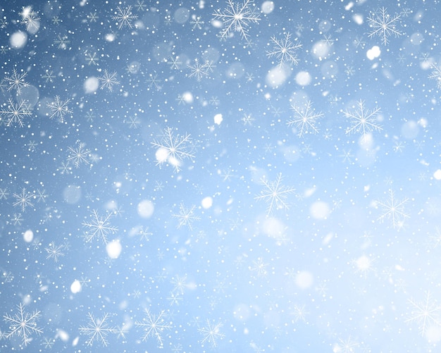 Foto grátis fundo de natal de flocos de neve caindo