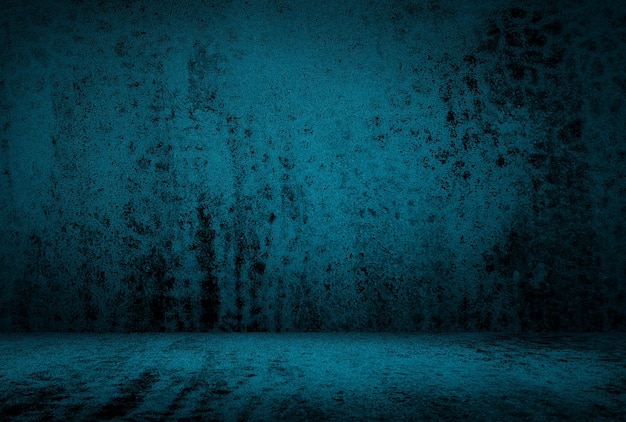 Foto grátis fundo de parede do estúdio de textura de concreto azul vintage grunge com vinheta.