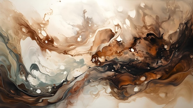 fundo de pintura abstrata branco e marrom de alta qualidade