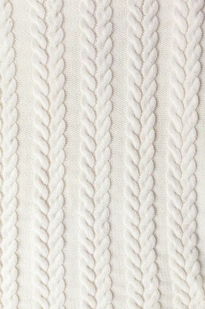 Fundo de suéter de lã branca