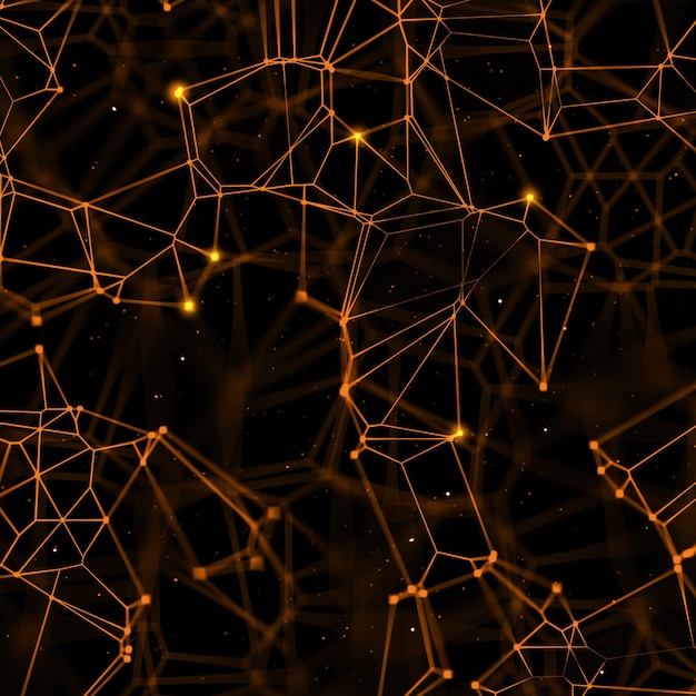 Fundo de techno digital com linhas e pontos de conexão