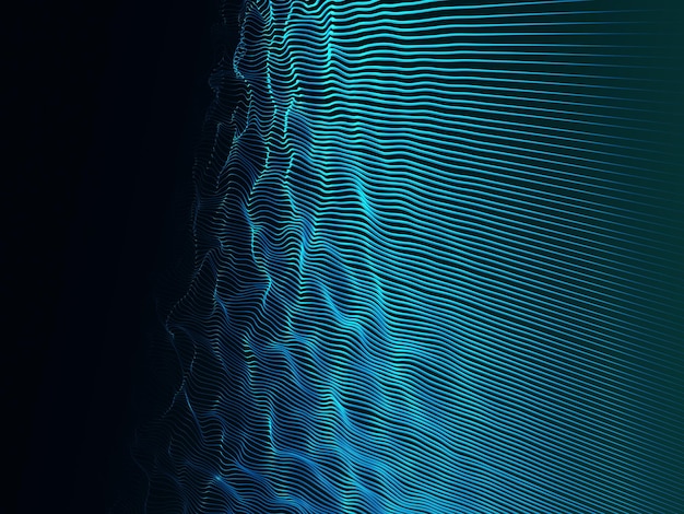 Foto grátis fundo de tecnologia de dados 3d com ondas fluidas