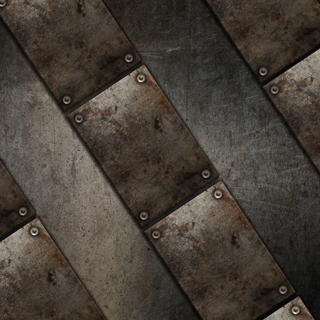 Foto grátis fundo de textura 3d grunge com design de placa de metal