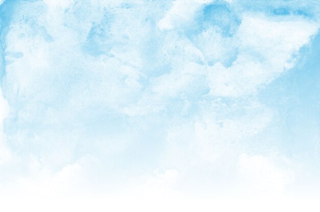 fundo de textura aquarela de céu azul e nuvens