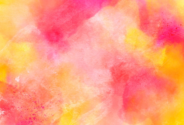 Fundo de textura aquarela rosa e amarelo