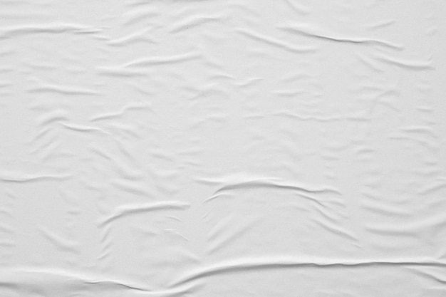 Fundo de textura de pôster de papel branco amassado e amassado em branco