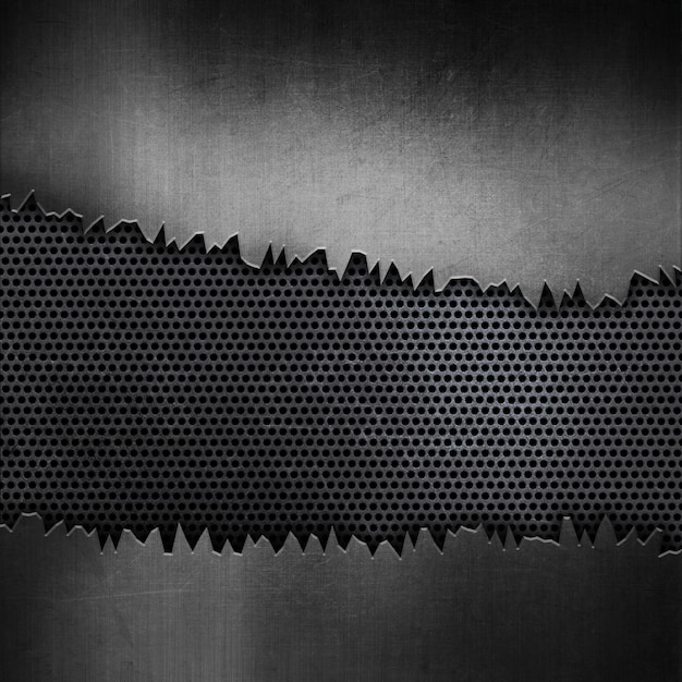 Fundo de textura metálica perfurada grunge com metal rachado