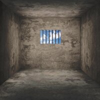Fundo de uma cela de prisão escura