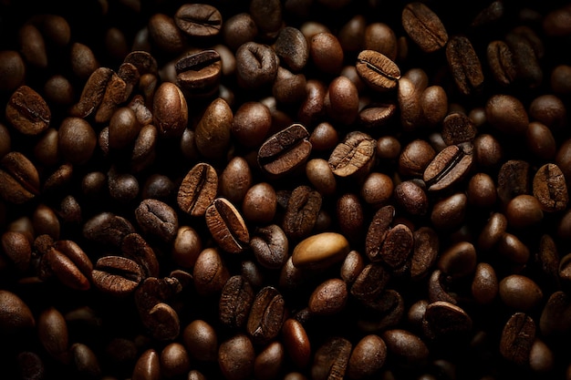 Fundo de vista superior de grãos de café