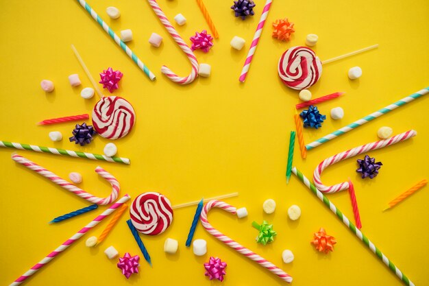 Fundo, decorativo, aniversário, elementos