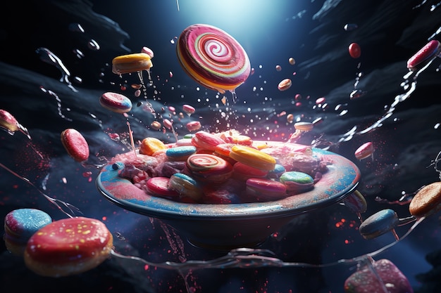 Foto grátis fundo dinâmico de doces deliciosos