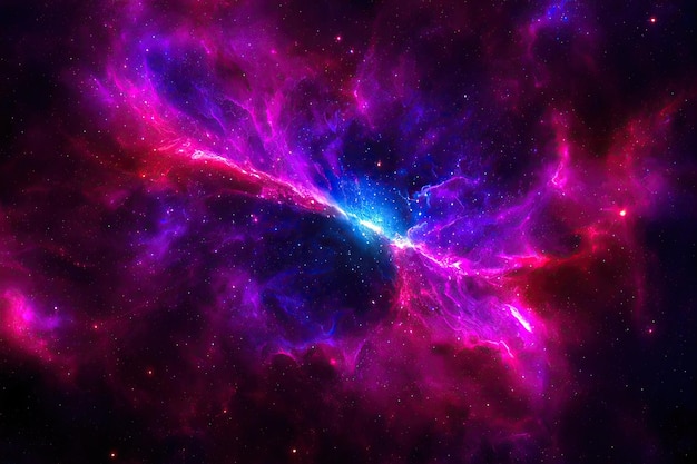 Fundo do espaço, cosmo realista da noite estrelada e estrelas brilhantes, via láctea e galáxia colorida de poeira estelar