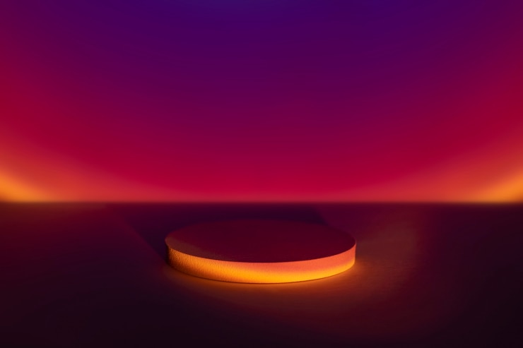 Foto grátis fundo do produto da lâmpada de projector de pôr-do-sol