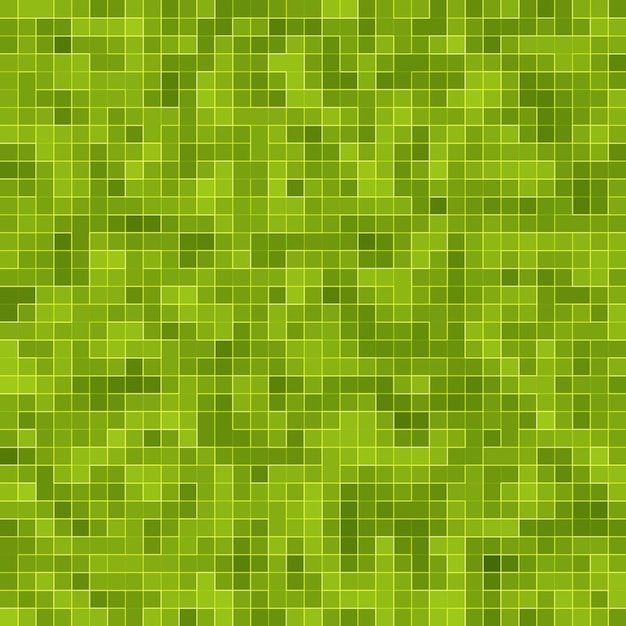 Fundo e textura da parede do mosaico do mosaico do pixel quadrado verde brilhante abstrato.