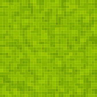 Fundo e textura da parede do mosaico do mosaico do pixel quadrado verde brilhante abstrato.