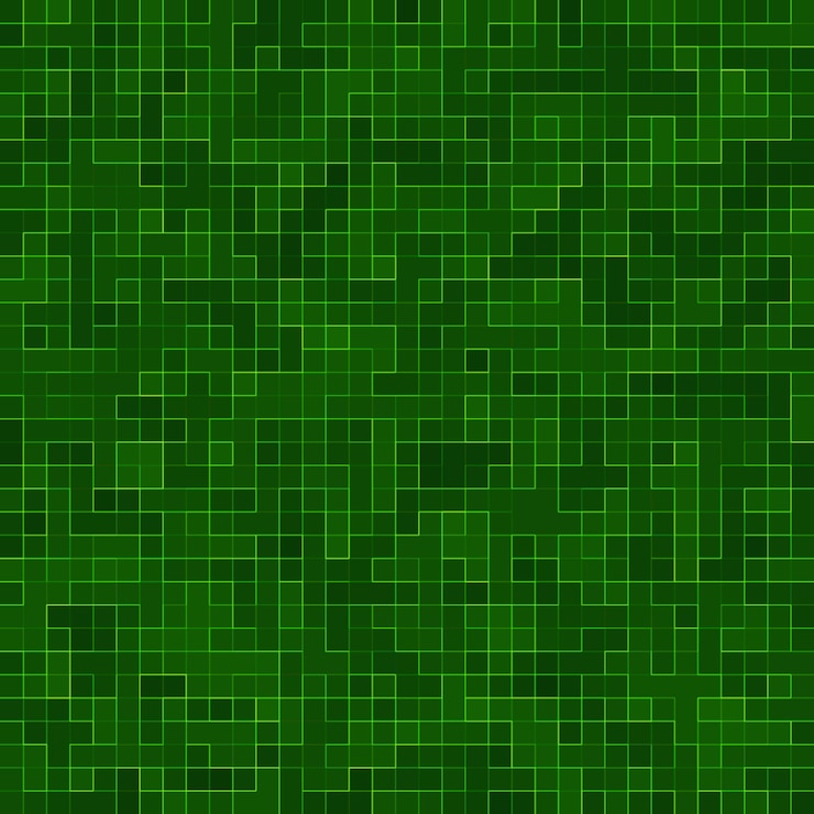Foto grátis fundo e textura da parede do mosaico do mosaico do pixel quadrado verde brilhante abstrato.