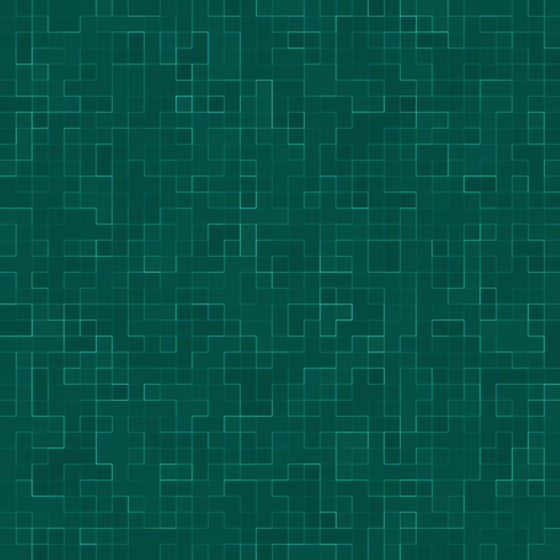 Fundo e textura da parede do mosaico do mosaico do pixel quadrado verde brilhante abstrato.