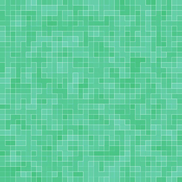 Fundo e textura da parede do mosaico do mosaico do pixel quadrado verde brilhante abstrato.