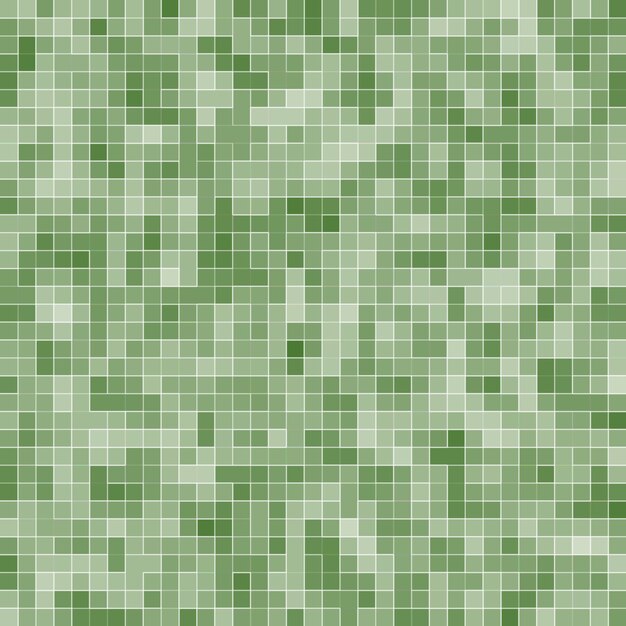 Fundo e textura da parede do mosaico do mosaico do pixel quadrado verde brilhante abstrato.