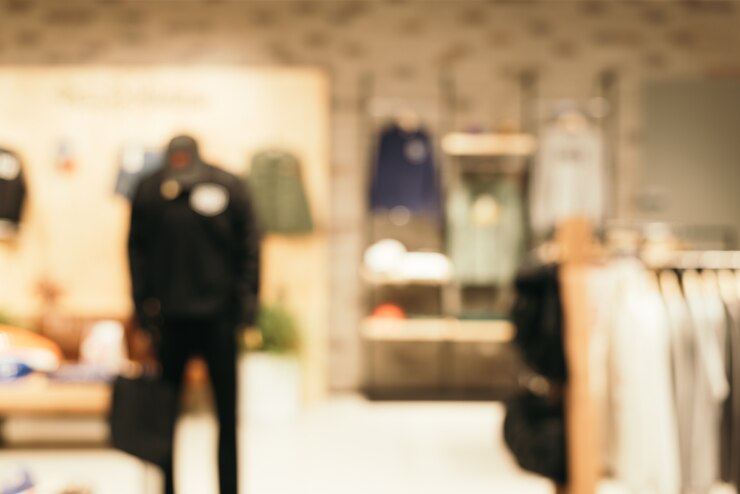 Foto grátis fundo embaçado - loja de shopping blur background com bokeh. imagem filtrada vintage.