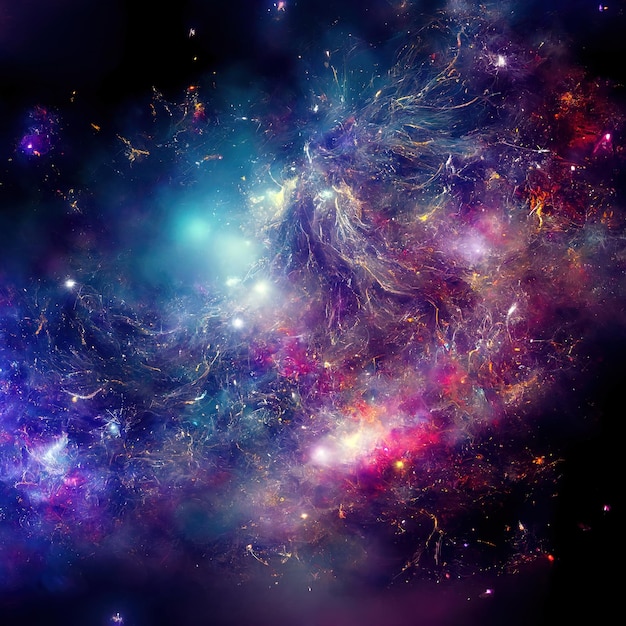 Foto grátis fundo espacial com poeira estelar e estrelas brilhantes cosmos coloridos realistas com nebulosa e via láctea