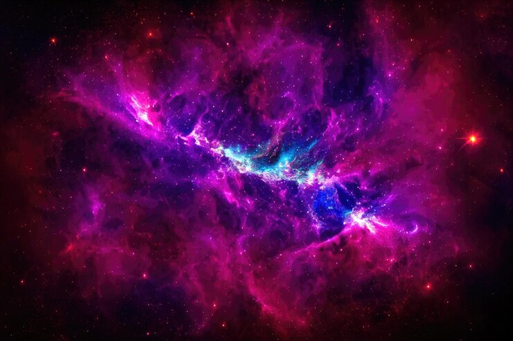 Foto grátis fundo espacial noite estrelada realista cosmos e estrelas brilhantes via láctea e poeira estelar galáxia de cor