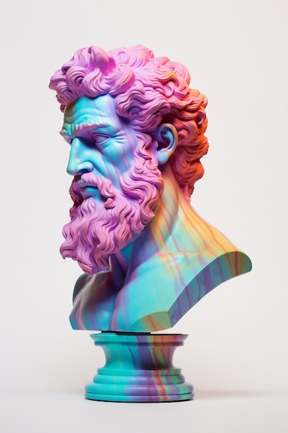 Foto grátis fundo estético com busto grego