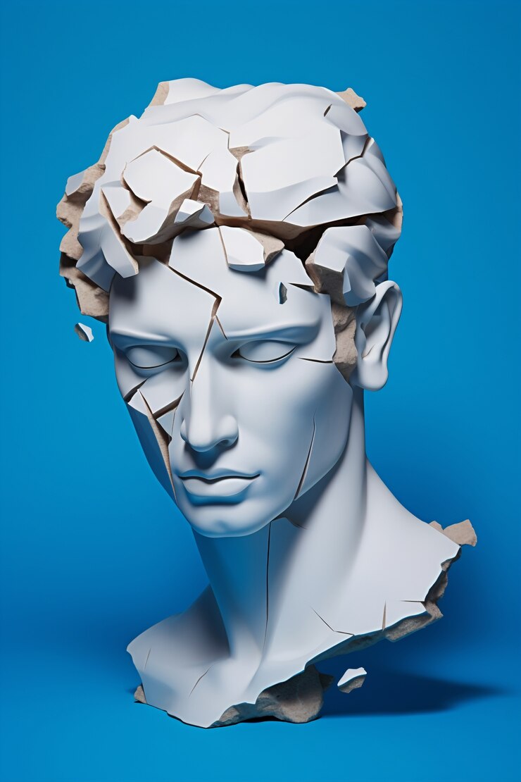 Foto grátis fundo estético com busto grego