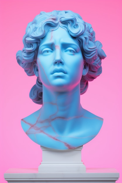 Foto grátis fundo estético do busto grego