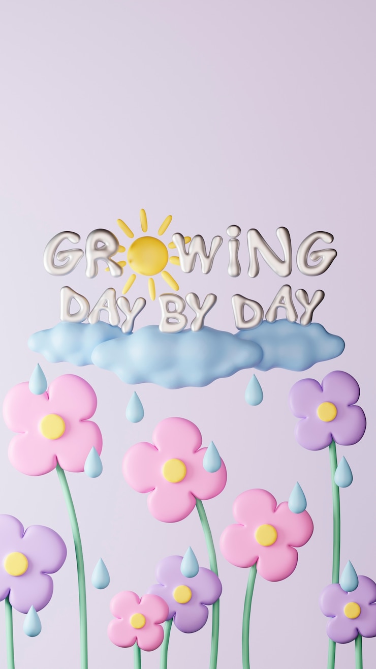 Foto grátis fundo estético vertical 3d com citação motivacional